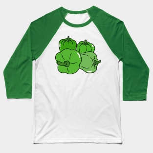 Four Green Bell Peppers Baseball T-Shirt